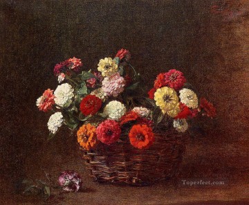 Zinnias2 pintor de flores Henri Fantin Latour Pinturas al óleo